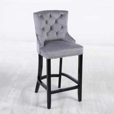 China Modern hot sale high quality velvet fabric wooden bar restaurant chair for sale