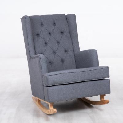 China Modern Cheap Price Wooden Armchair Rocking Chair With Ottoman for sale