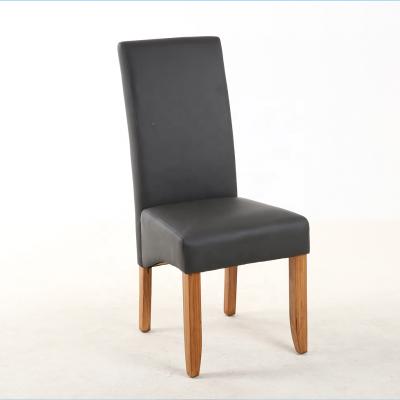 China High Back Extendable Curved Armless Black PU Dining Chair for sale