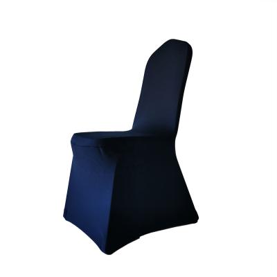 China Wrinkle Free Durable Elegant Machine Washable High Quality Navy Blue Stretch Chair Cover Spandex For Hotel for sale