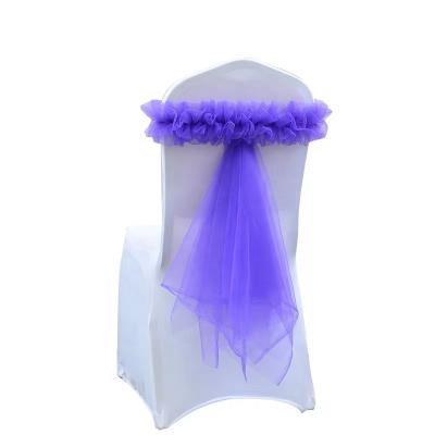 China Elegant Strong Elastic Universal Wedding Chair Tulle Sash Easy Installation New Design for sale