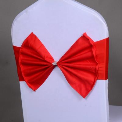 China Easy Setup Red Spandex Wedding Elastic Chair Hangers Sashes For Birthday Party for sale