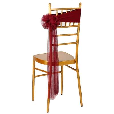 China Easy Installation Ready To Use Spandex Stretch Chair Sashes For Beach Wedding Party Decoration for sale