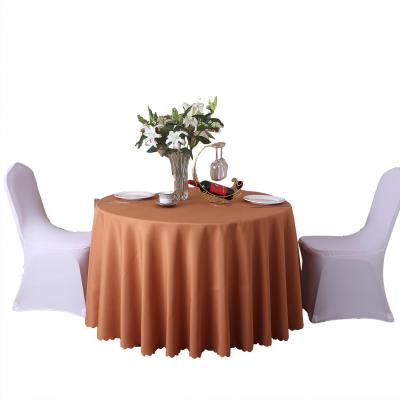 China Round Rust Tablecloth 120 Polyester Fabric Waterproof Optional For Wedding for sale