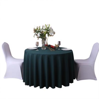 China Waterproof Optional Heavy Polyester 132 Inches Around Emerald Green Tablecloth For Wedding Party for sale