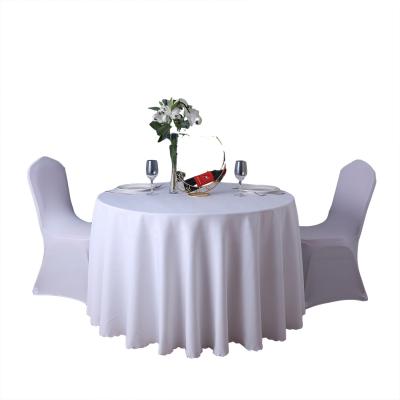 China Waterproof Optional Premium 120 Polyester Fabric Round Tablecloth For Wedding for sale