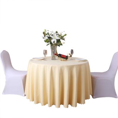 China Various colors of polyester waterproof optional washable fabric around tablecloth for wedding for sale