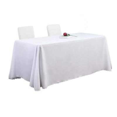 China Waterproof Optional Premium 120 Round White Table Cloth For Wedding Banquet And Restaurant for sale