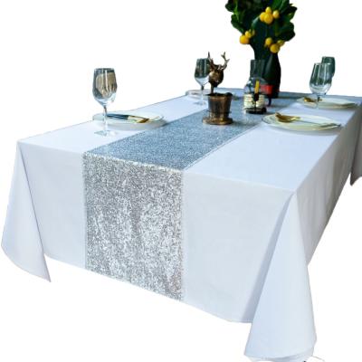 China Wrinkle Free Durable Elegant Machine Washable Party Table Decorations 12 x 108 Inches Table Runner Sequin For Wedding for sale