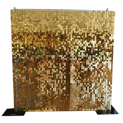 China 2021 Hot Sale Environmental Friendly 4D Sequin Shimmer Wind Flapping Wall Panel Backdrop For Wedding Decoration for sale