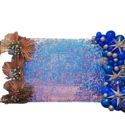 China 2021 Hot Sale Environmental Friendly 4D Sequin Shimmer Wind Flapping Wall Panel Backdrop For Wedding Decoration for sale