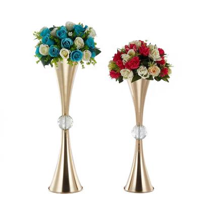 China Minimalist Vase Table Table Trumpet Flower Wedding Decorative Metal Centerpiece for sale