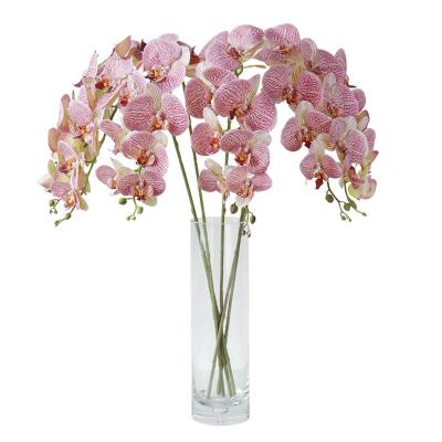 China Real 9 Head Orchid Flower Vivid Artificial Branches for Wedding Home Decorations for sale