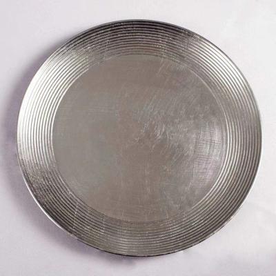 China Circle Rim Silver Charger Plate For Viable Round Dining Table for sale