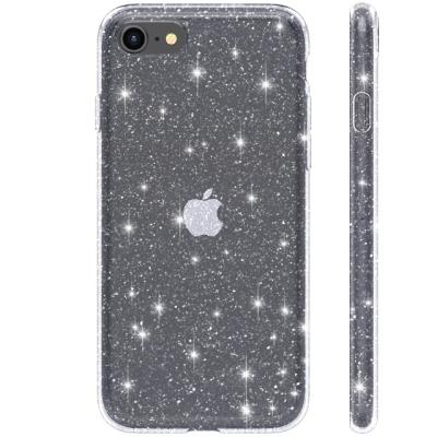 China Luxury Clear Silicone Shockproof Case For Iphone 7 Se 8 Xr 2020 13 pro Max Case Silicone Glitter Back 12 11 Cover for sale