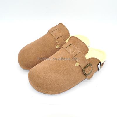 China Damping Slippers High Quality Cork Sole Custom Women Flat Cork Fashion Fur Slippers for sale