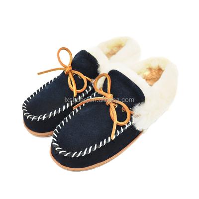 China 2022 New Designer Flat Women's Flat Slippers Women's Leather Ladies Wool Winter Loafers Breathable Loafer Shoes for sale