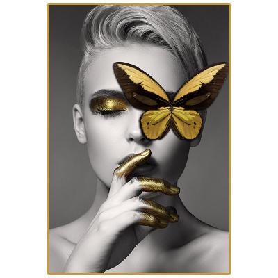 China Butterfly Crystal Porcelain Paintings Modern Popular High Definition Modern Printmaking Figures and Metal Wall Art for sale