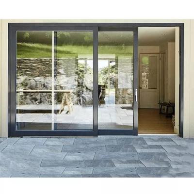 China Modern Powder Coated Gray Color Interior Aluminum Sliding Door for sale