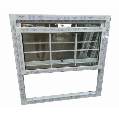 China Modern Design PVC Double Sliding Hung Window Grille Design, American Style PVC Windows, Vertical Sliding Window for sale