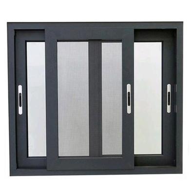 China Magnetic Screen Customized Home Windows Double Glazed Aluminum Sliding Windows With Screen for sale