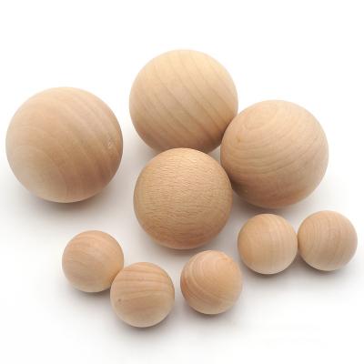 China Europe DIY natural wooden ball round environmental protection wooden natural customizable color bead perforated wooden ball for sale