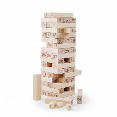 China Construction Toy Wooden Milestone Wood Blocks Stacking Tumbling Tower Kids Play Ages 6 & Up for sale