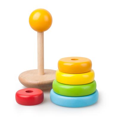 China DIY TOY Wooden Sorting and Rainbow Stacking Rings Montessori Balance Stacking Toy for 1 Year Old and Early Developmental Toddler Toys for sale