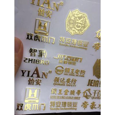 China Custom Thin Gold Layer Waterproof Logo Sticker Nickel Metal Sticker for sale