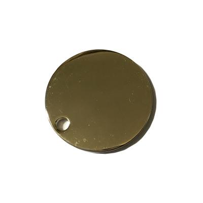 China Custom Kuwait Your Logo In Color Stainless Steel Metal Gold Blank Engraved Round Tag for sale