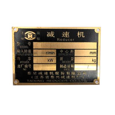 China Europe Square Laser Engrave Stainless Steel Nameplate For Reducer Machine for sale