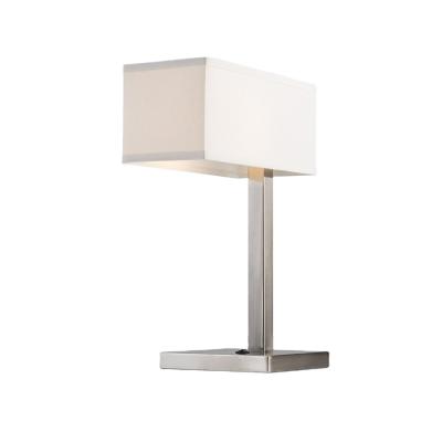 China Modern JLT-HT76 Brushed Nickel Rectangular Shade Hospitality Hilton Hotel Lamps for sale