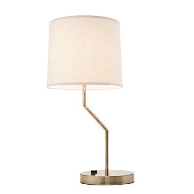 China Modern Modern Brushed Nickel JLT-HT70 Table Lamp With USB Charging Hotel Bedside Lamp With Outlets for sale