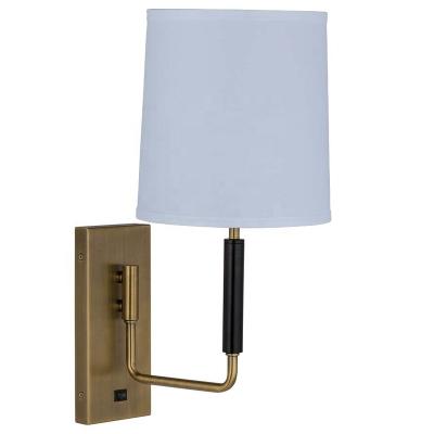 China Modern Brass Wall Mounted Hotel Room Lamp Bedside Witch Rocker Switch JLW-H062 for sale