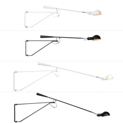 China JLW-G032 Modern Public Wall Mounted Light Fixture Long Arm Lamp Modern Hotel Area Wall Lamps With Reading Light for sale