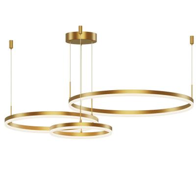 China JLP-4314 Modern Modern Hotel Lobby Round Led Ring Ceiling Light Black And Gold Chandelier Light for sale