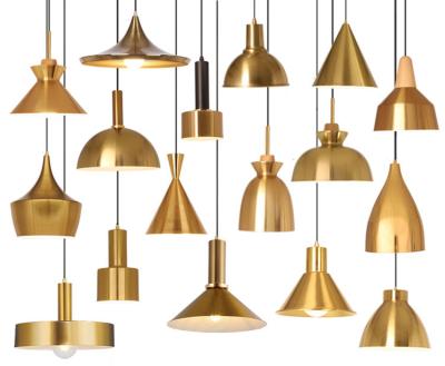 China JLC-9018 Modern Industrial Metal Pendant Lamp Restaurant Bar Cafe Gold Single Hanging Light for sale