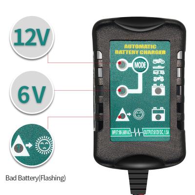 China Standard Battery 4 Stages Charging Dual Process 6V 12V Voltage Motorcycle Lead Acid Battery Charger for sale