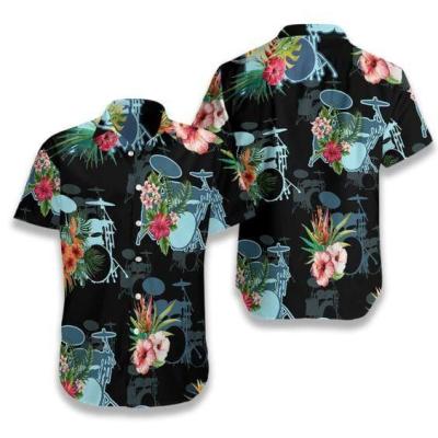 China Hawaiian style shirt floral men's loose plus size clothing viable wholesale vacation short-sleeved shirt beach for sale