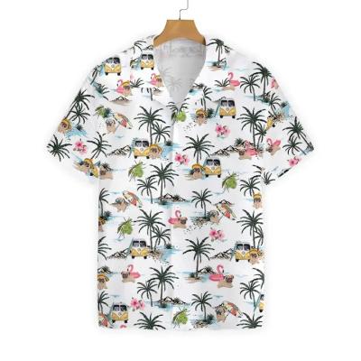 China Viable Mens Size Beach Casual Loose Shirts Printed Short Sleeve Shirts Plus Size Shirts for sale