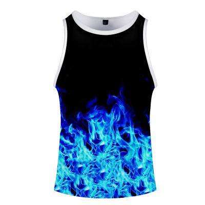 China QUICK DRY Custom Printing O-neck Polyester Tops Digital Hawaiian Singlets Male Casual Vest Tank Tops for sale