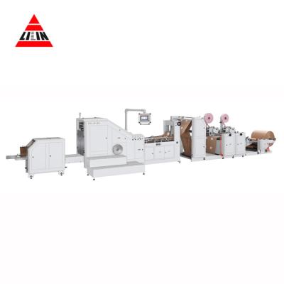 China Building material shops full automatic Lilin flexo handle punch printing correction paper bag making machine LSB-330D+TP+LST-41100 for sale