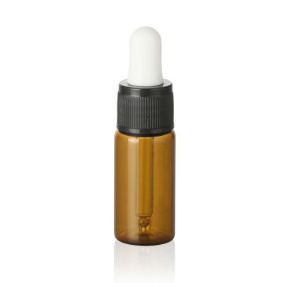 China Personal Care Skin Care Essential Oil Natural Amber Glass Vial 5ml 7ml 8ml 10ml 12ml 15ml With Dropper for sale