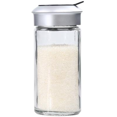 China Viable Wholesale Round Spice Dispenser Dual Use China Spice Jars Glass Bottle for sale