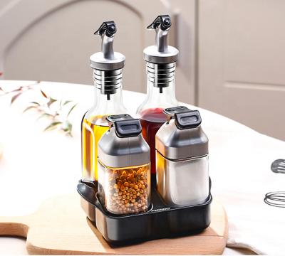 China Viable Manufacture Kitchen Glass Wholesale High Quality Frying Oil Bottle With Spice Jar Set for sale