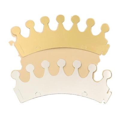 China Custom Decoration Kid Gifts Supplies DIY Paper Crown Gold Silver Paper Cake Hat Children's Birthday Party Crown Birthday Hat for sale