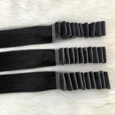 China Curly Loop Hand Tied Skin Weft Tape In Virgin Hair Extensions Hair Tape Hair Extensions for sale