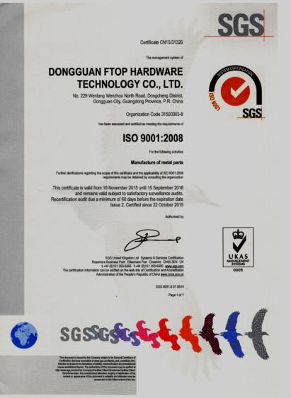 ISO 9001:2008 - FTOP hardware technology co.,ltd