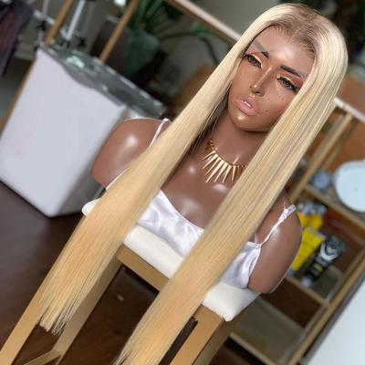 China #613 Lace Hair Wig Cheap Silky Straight Full Lace Human Hair Wave Remy Hair Pre Plucked 360 Lace Frontal Wigs HD Transparent Wig for sale