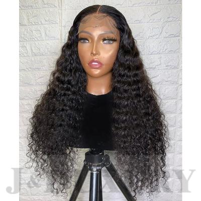 China J&Duxury factory wholesale 100% jerry curl hd curly jerry brazilian wig remy full transparent hair lace wigs for black women lace front wig for sale